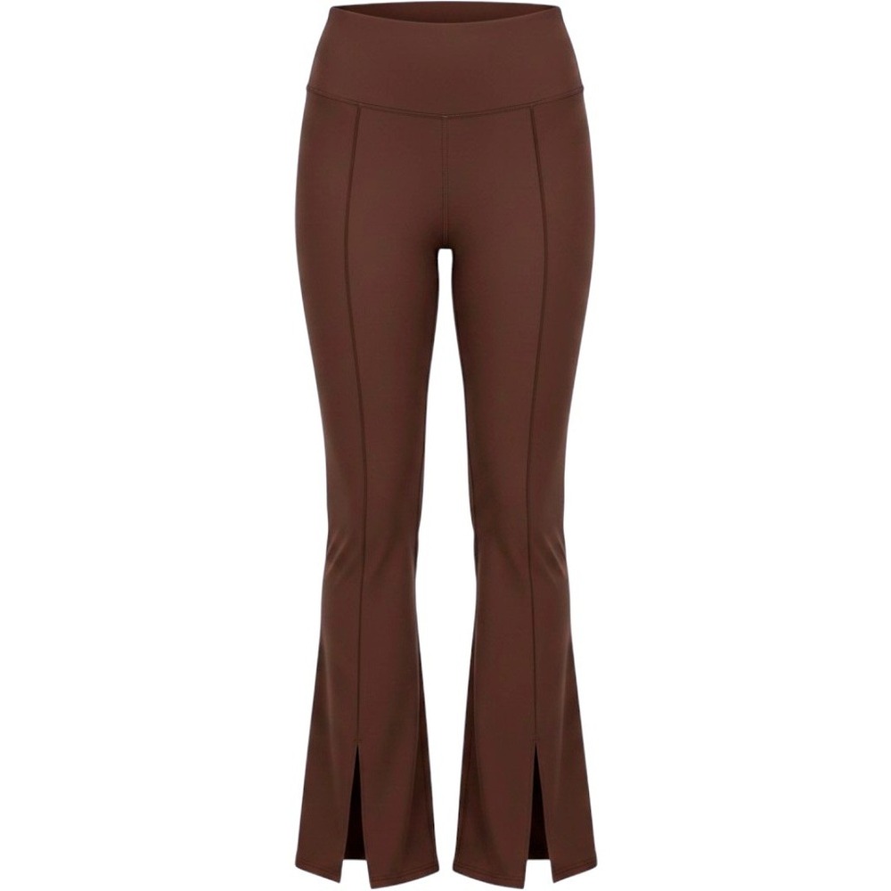 YPB Abercrombie SculptLUX Split Hem Flare Leggings Chocolate Brown Medium M